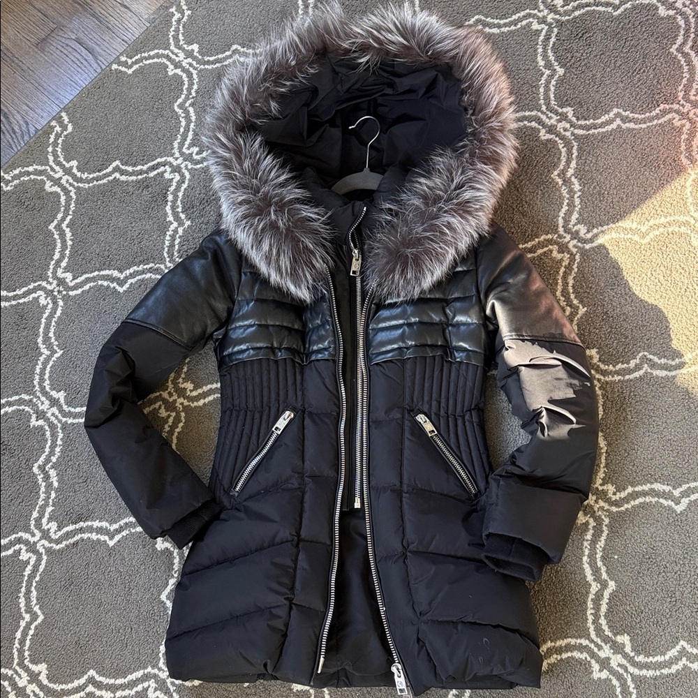 Nicole Benisti Women's Black Fur-Trimmed Jacket